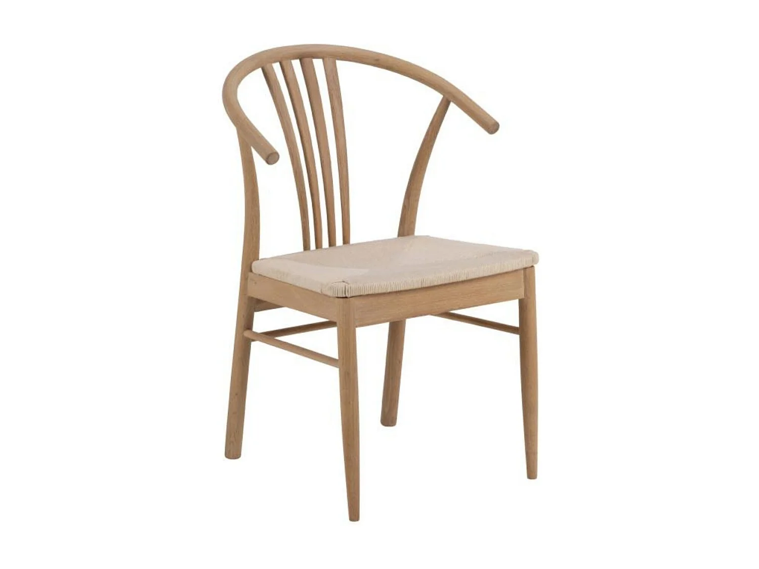 Chaises en chêne blanchi et assises tressées (lot de 2) - ASTA