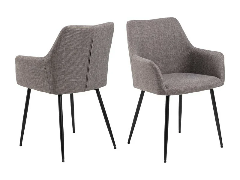 Chaises de salle à manger à accoudoirs en tissu (lot de 2) - YSA