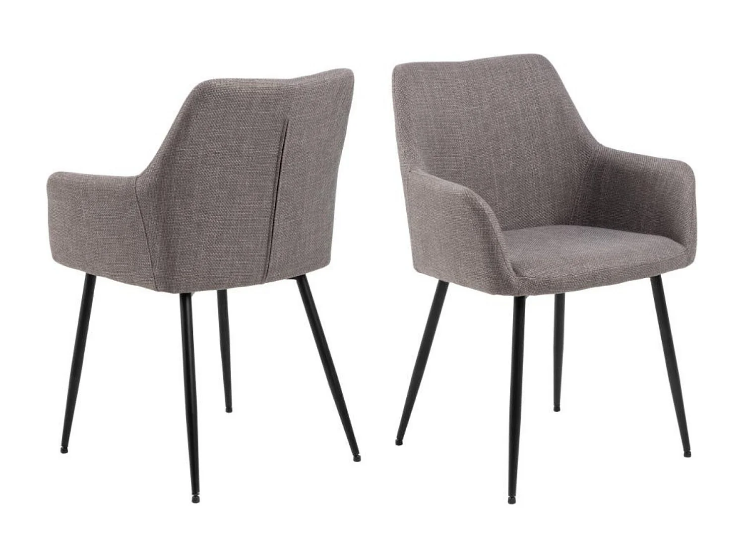 Chaises de salle à manger à accoudoirs en tissu (lot de 2) - YSA