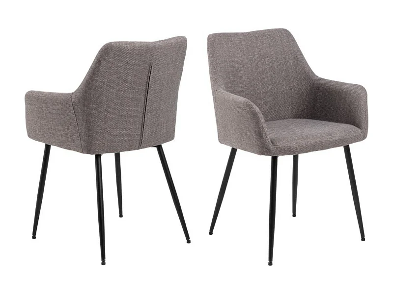 Chaises de salle à manger à accoudoirs en tissu (lot de 2) - YSA