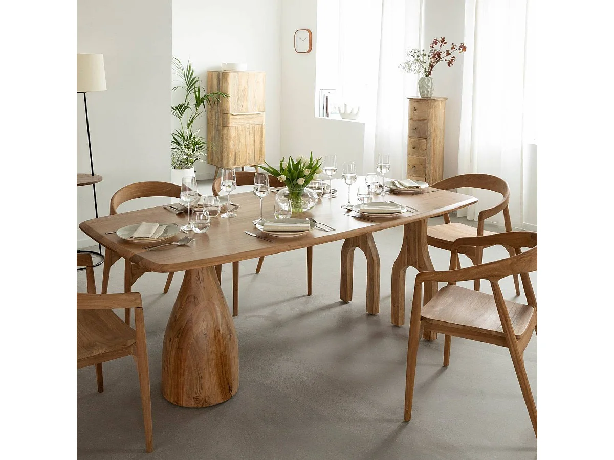 Table à manger en bois d'Acacia Anaé