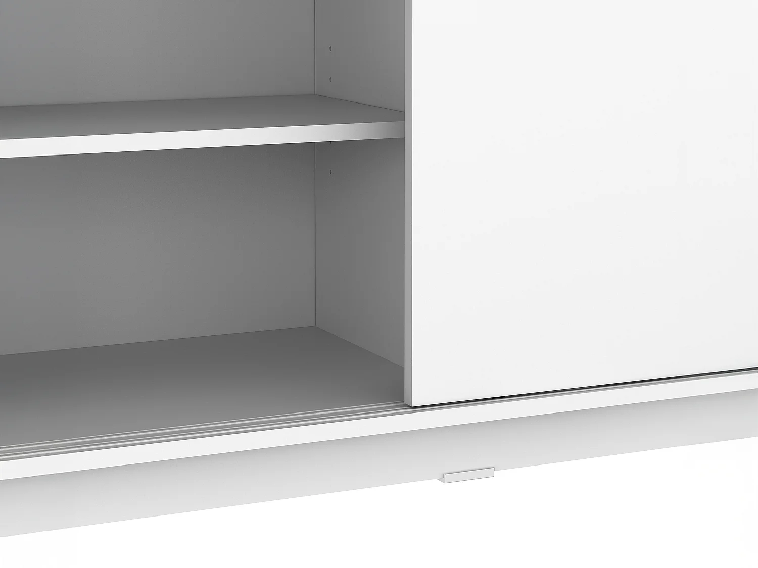 Ilot central de cuisine avec 2 portes - Blanc et chêne - BENITA