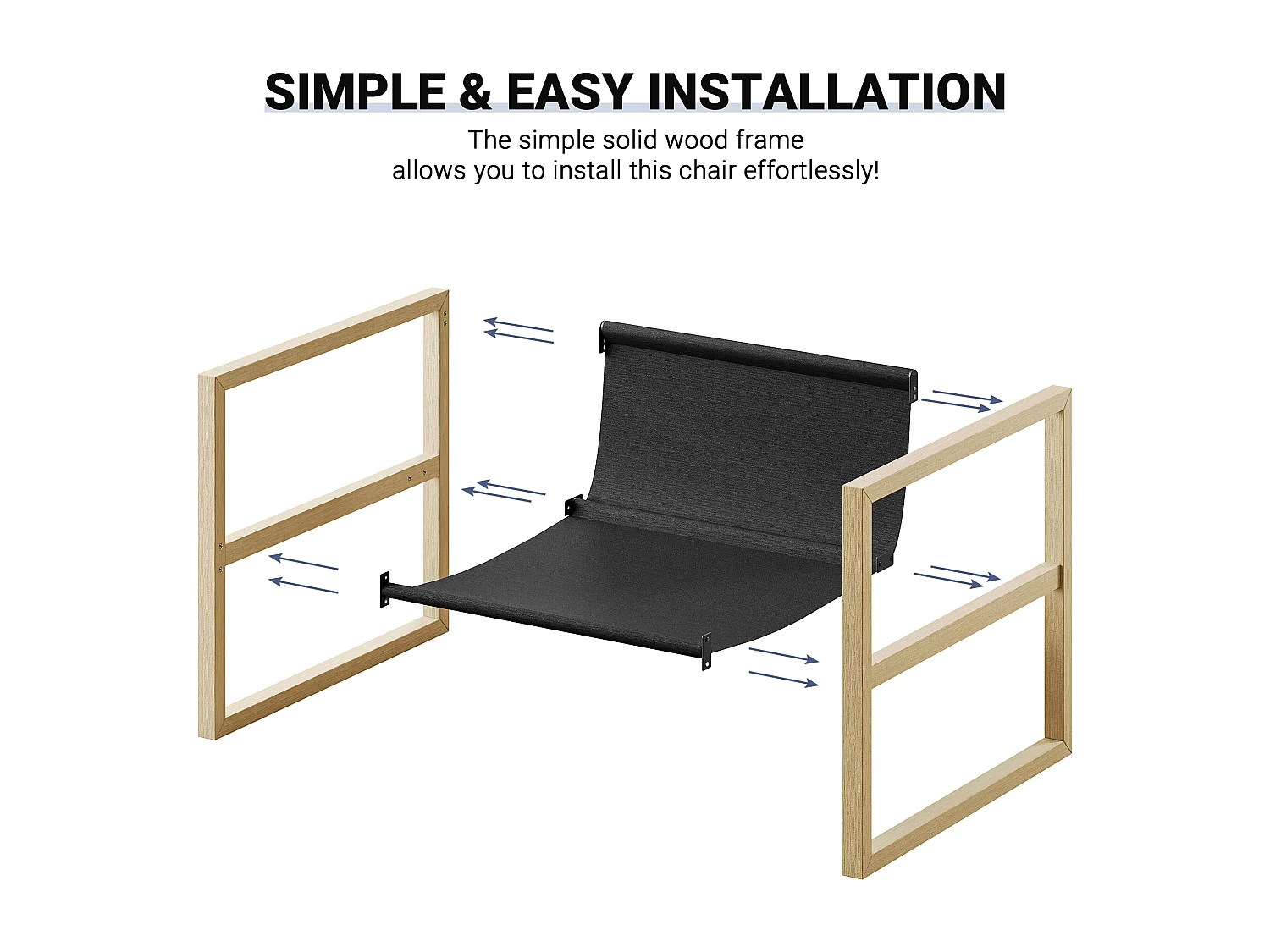 Polvetta imbottita con legno massiccio, con sedile denso, per soggiorno e camera da letto, tessuto Sherpa - 79x68x83cm - blu - blu - blu