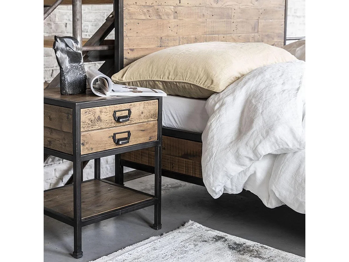 Lit en recyclé Bois Marron - Manufacture Interior's