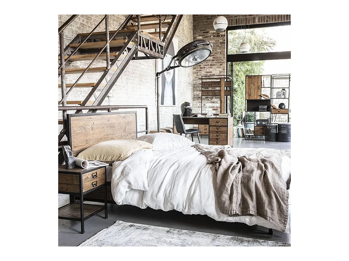 Lit en recyclé Bois Marron - Manufacture Interior's
