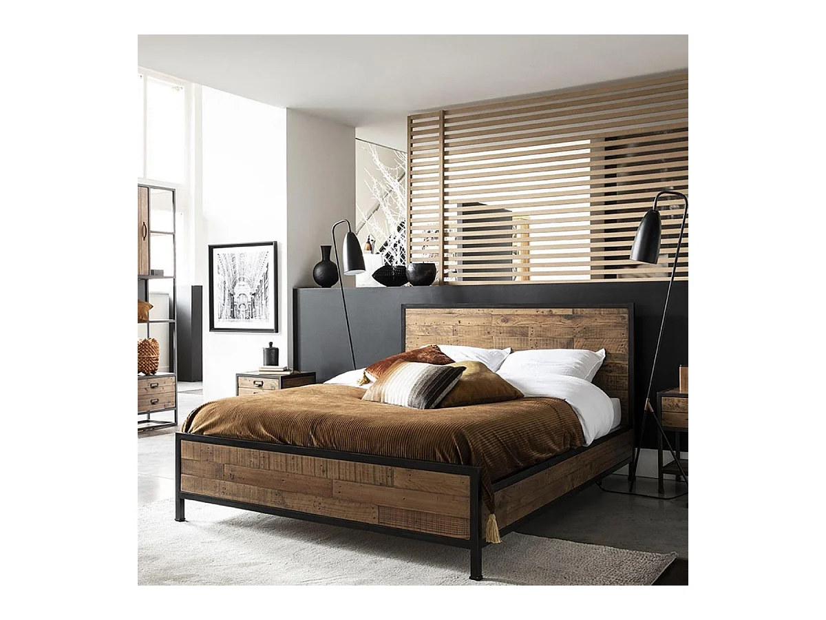 Lit en recyclé Bois Marron - Manufacture Interior's