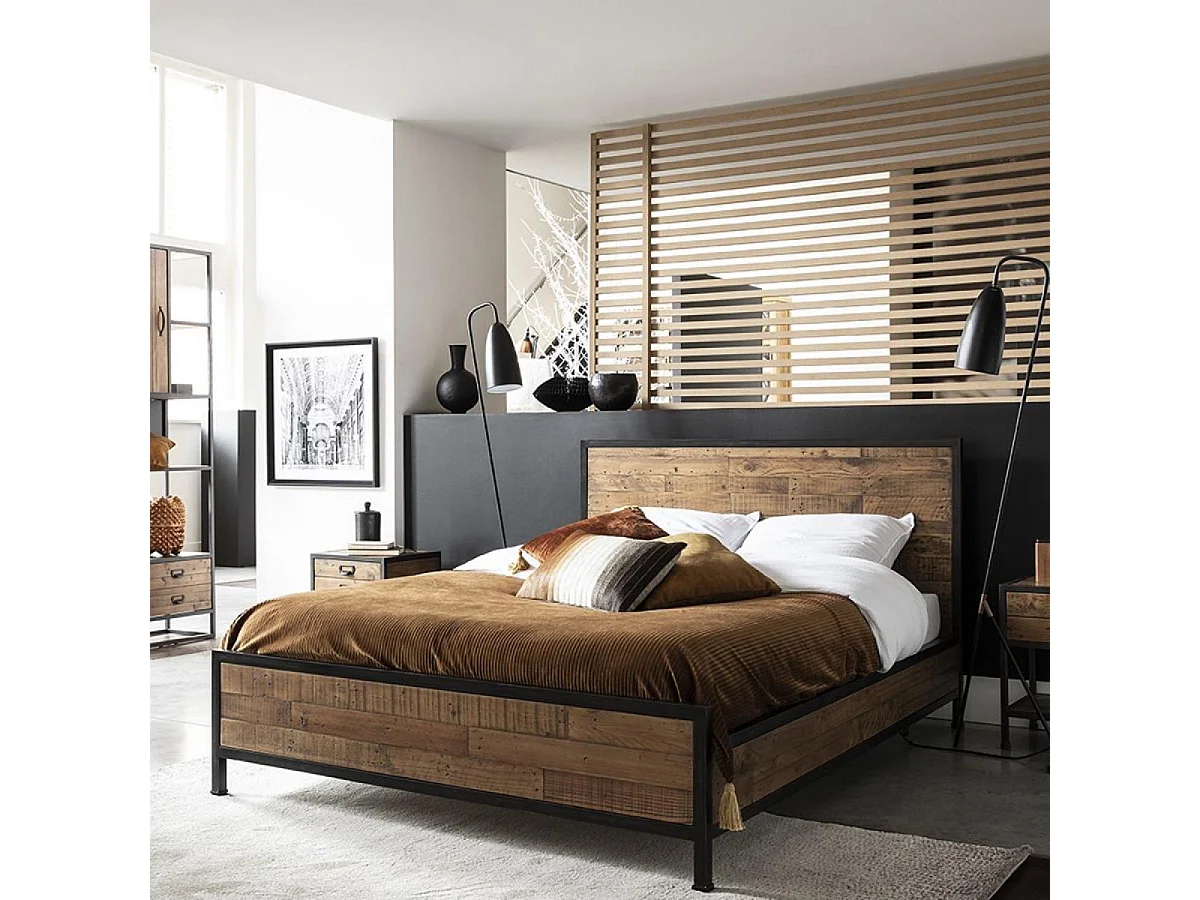 Lit en recyclé MDF Marron - Manufacture Interior's