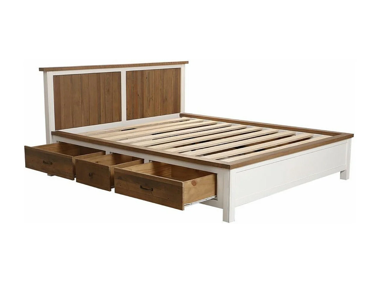 Lit à tiroirs Bois-MDF Blanc - Rivages Interior's