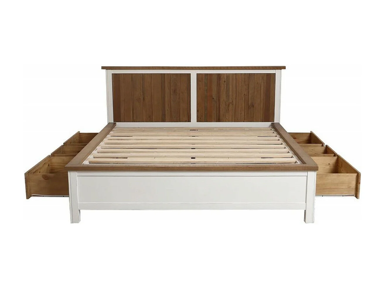 Lit à tiroirs Bois-MDF Blanc - Rivages Interior's