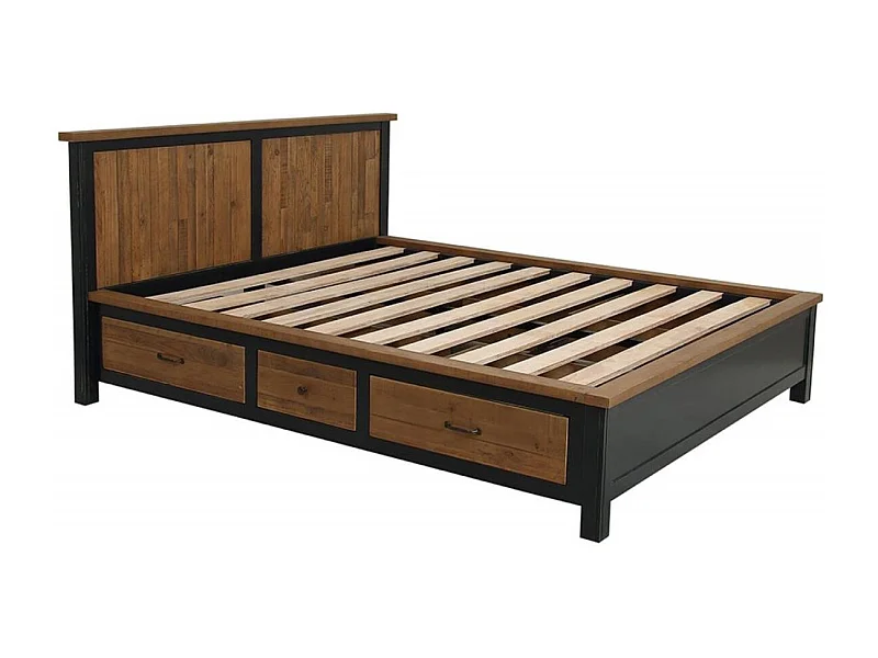 Lit à tiroirs Bois Bleu - Rivages Interior's