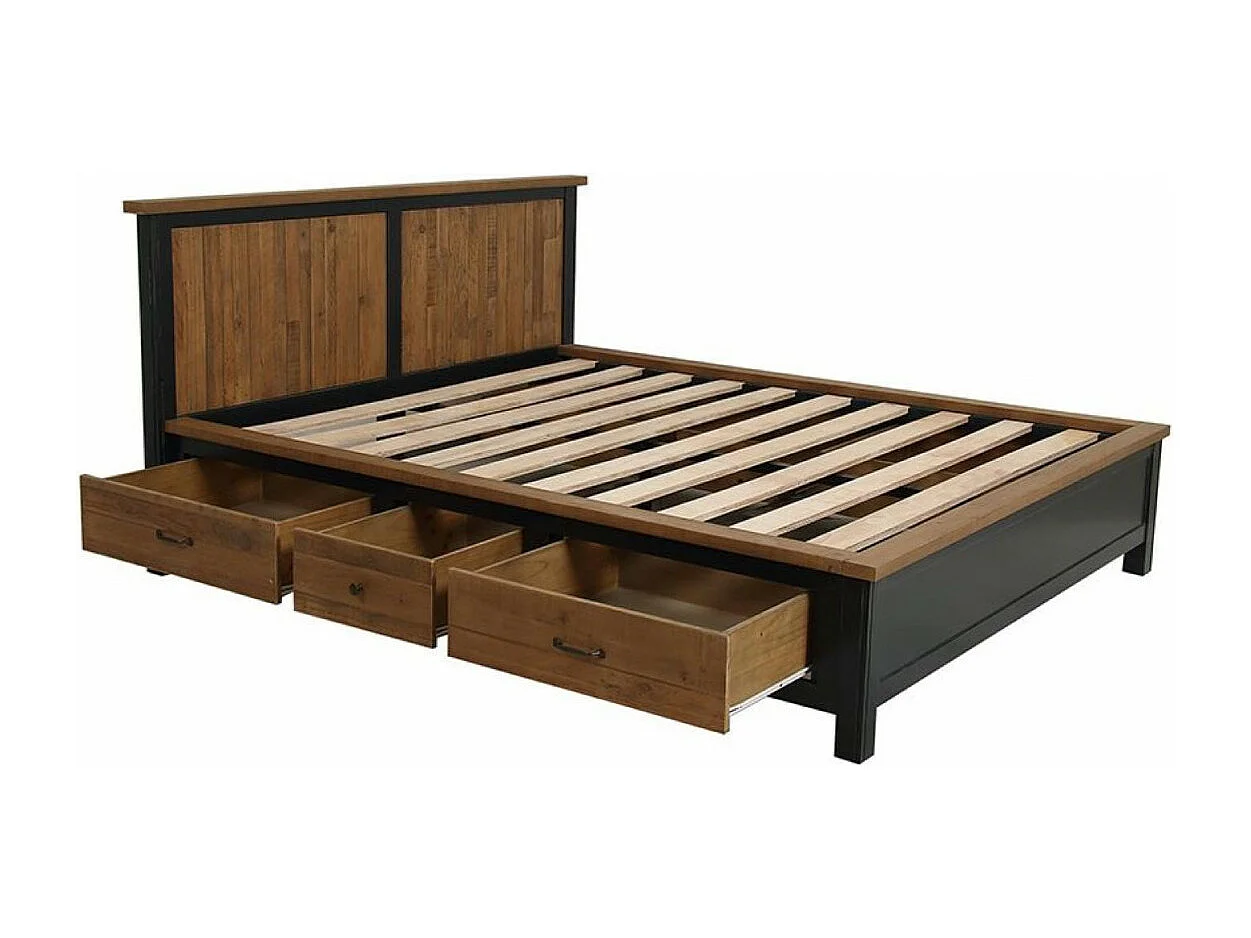 Lit à tiroirs Bois Bleu - Rivages Interior's