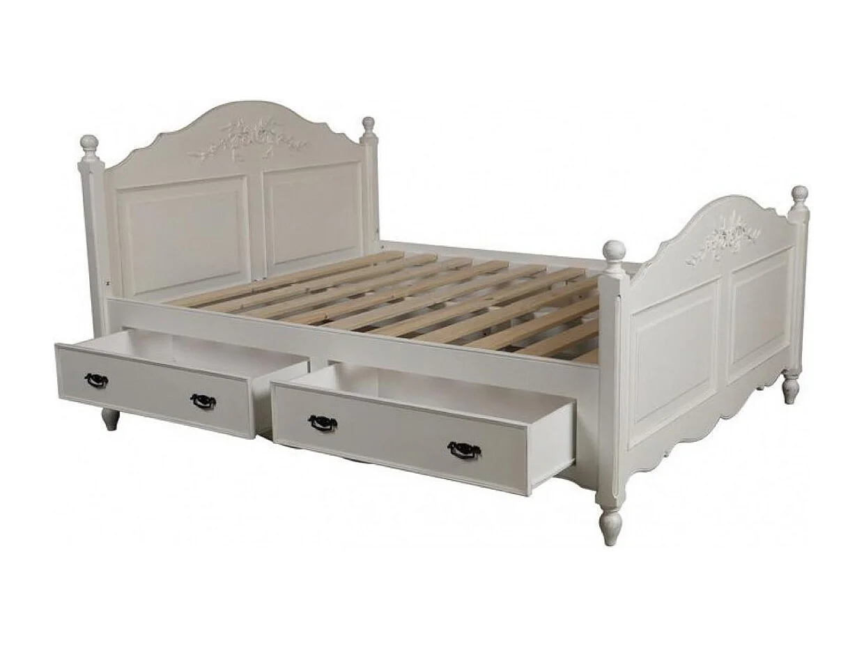 Lit à tiroirs MDF Blanc - Romance Interior's