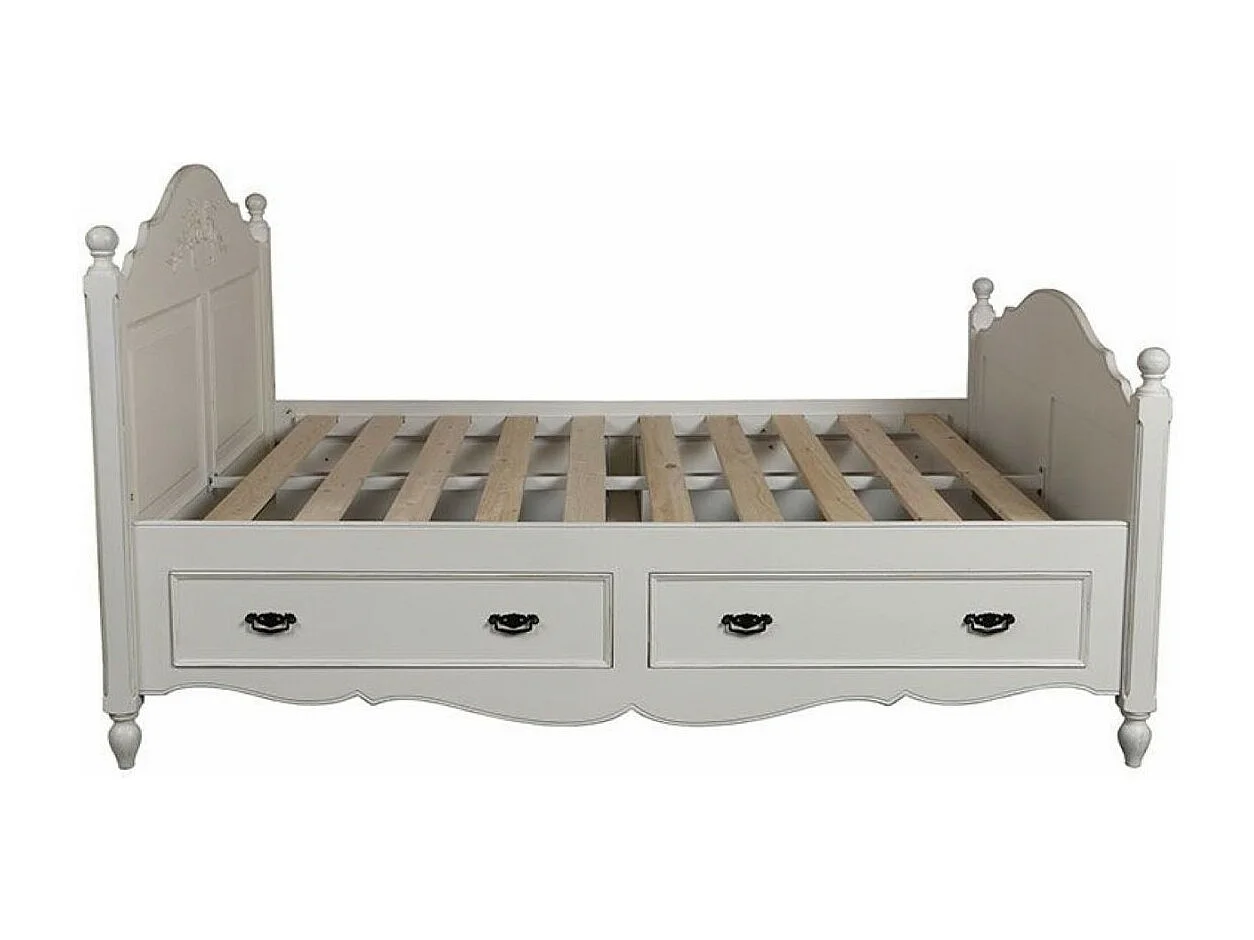 Lit à tiroirs MDF Blanc - Romance Interior's