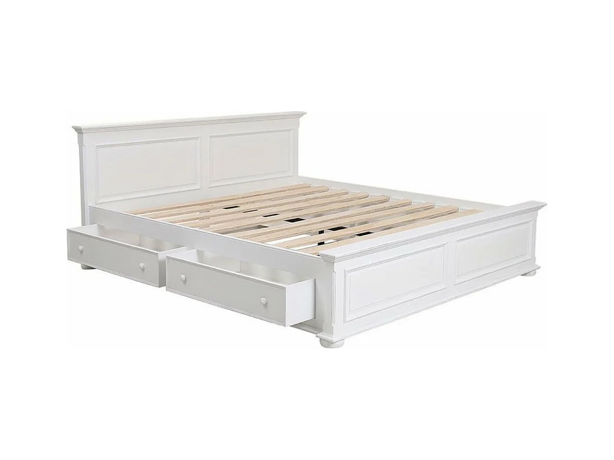 Lit à tiroirs MDF Blanc - Harmonie Interior's