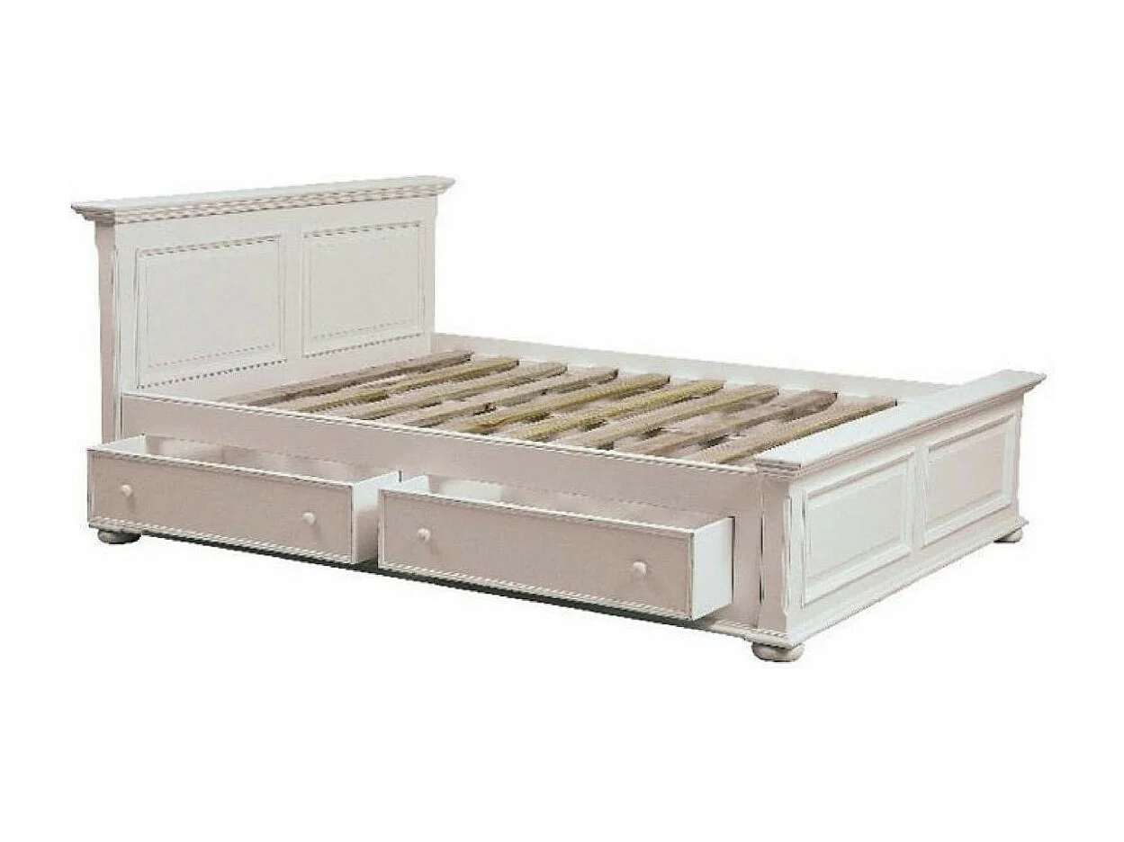 Lit à tiroirs MDF Blanc - Harmonie Interior's