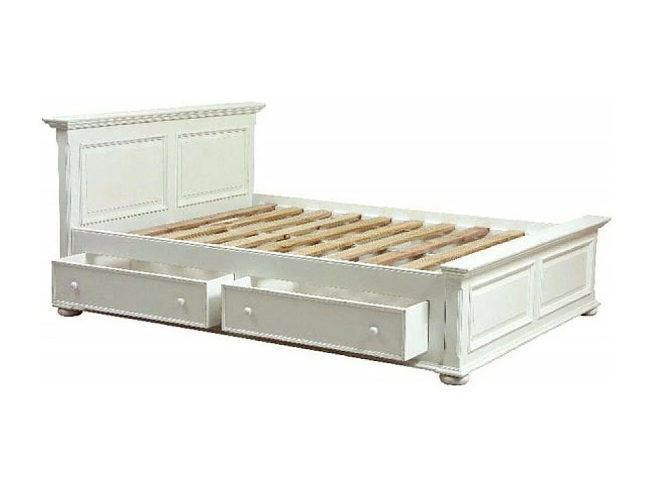 Lit à tiroirs MDF Blanc - Harmonie Interior's