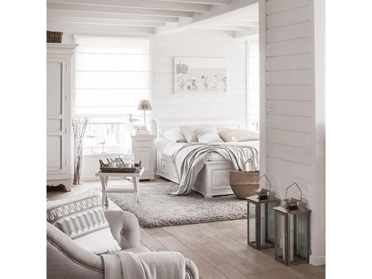 Lit à tiroirs MDF Blanc - Harmonie Interior's