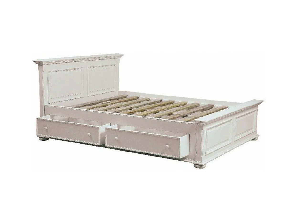 Lit à tiroirs MDF Blanc - Harmonie Interior's