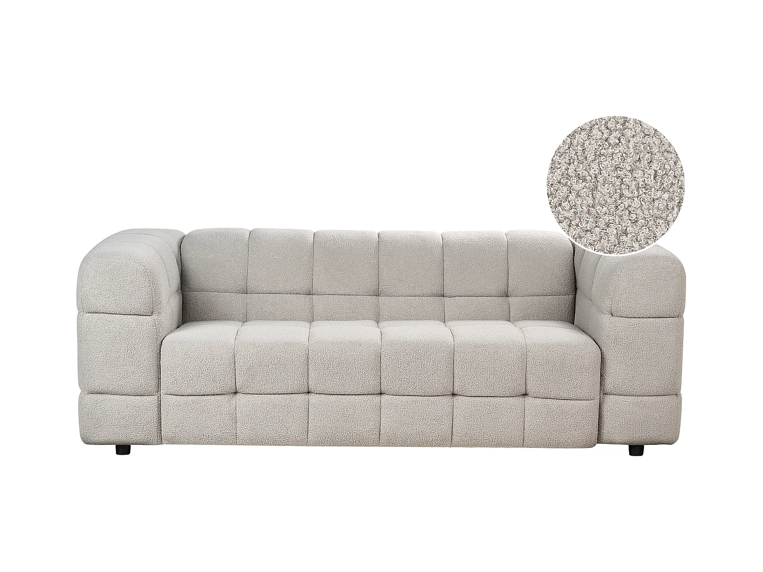 Canapé 3 places MULLOLA Bouclé Gris