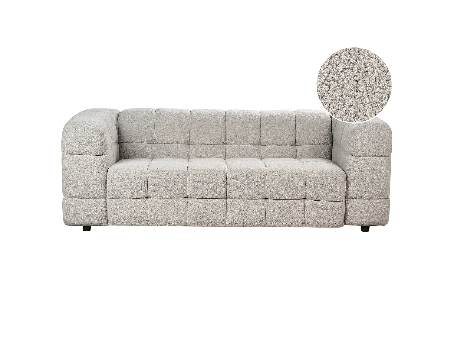 Sofa MULLOLA Bouclé Grau 3-Sitzer