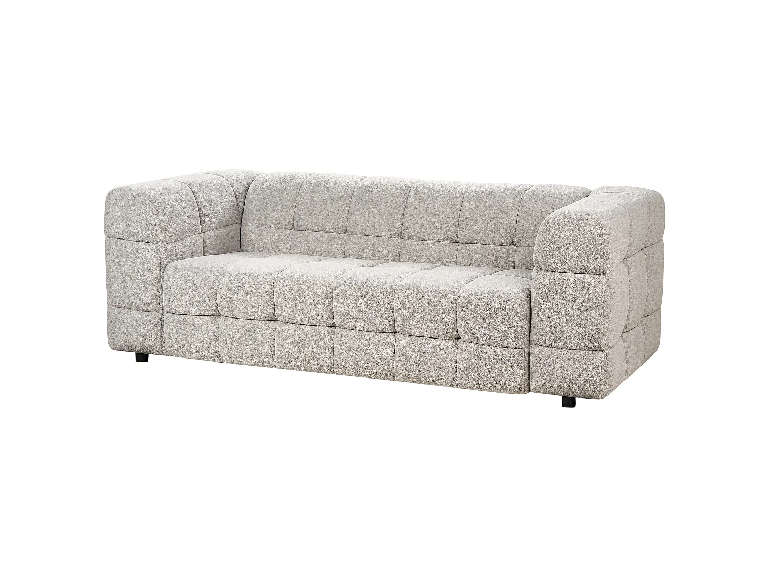 Sofa MULLOLA Bouclé Grau 3-Sitzer