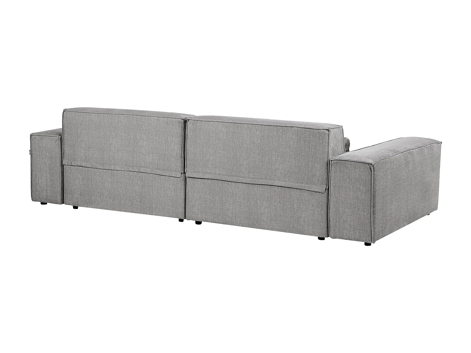 Modul Ecksofa HELLNAR Stoff Grau mit Ottomane 2-Sitzer rechtsseitig