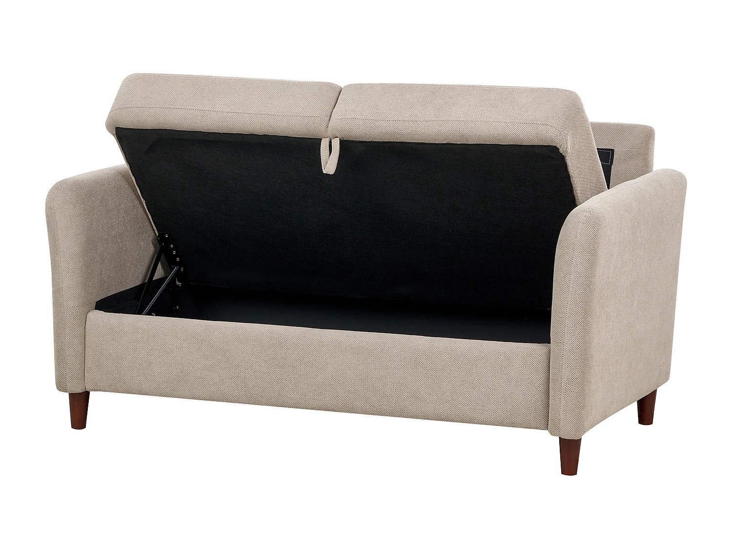 Canapé 2 places MARE Tissu Taupe avec rangement