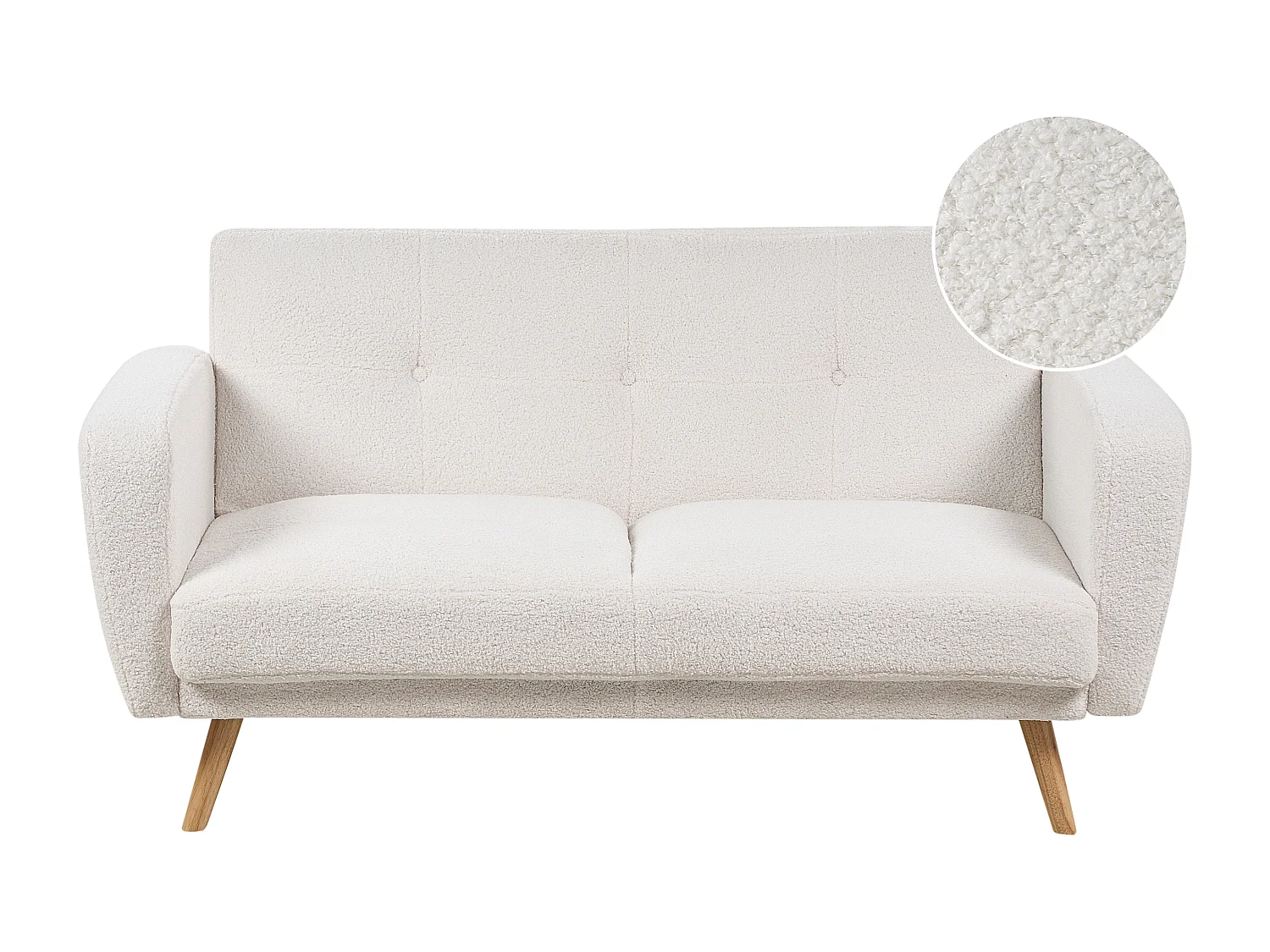 Canapé-lit 2 places FLORLI Bouclé Blanc cassé