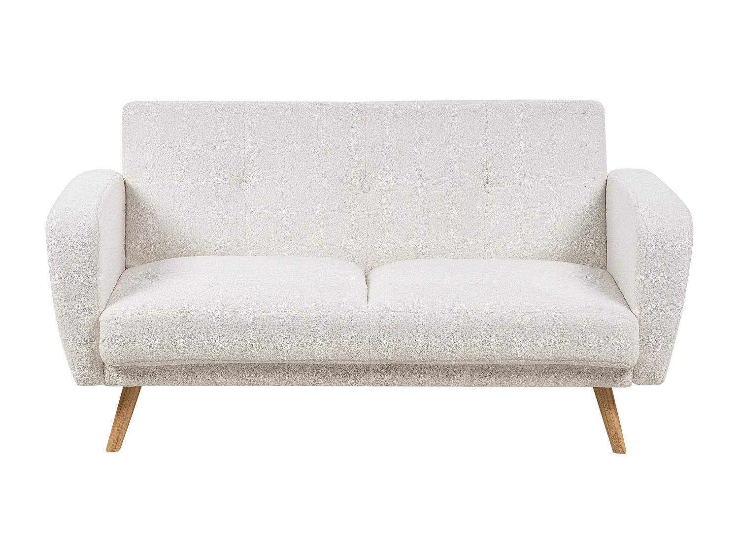 Canapé-lit 2 places FLORLI Bouclé Blanc cassé