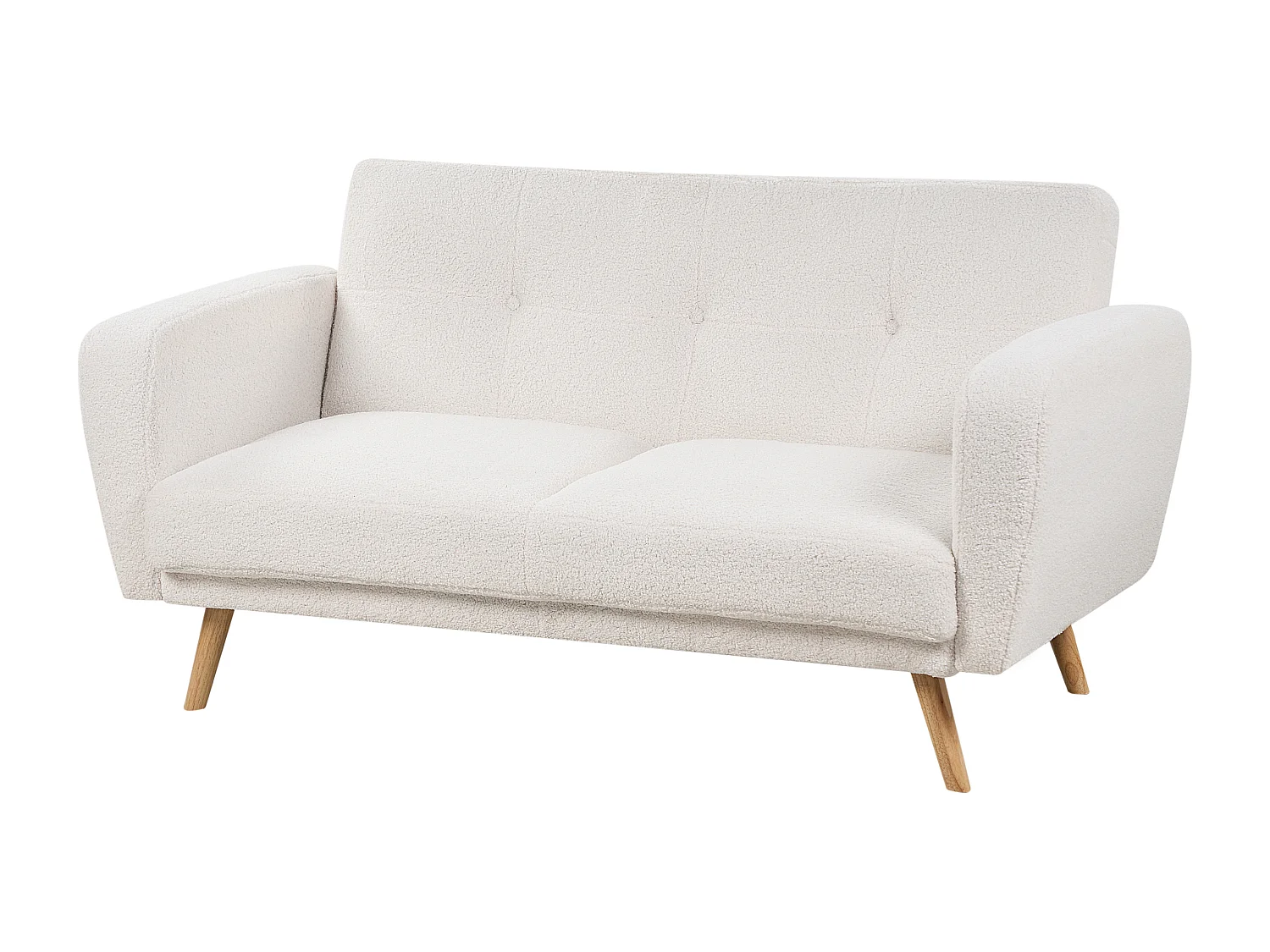 Canapé-lit 2 places FLORLI Bouclé Blanc cassé