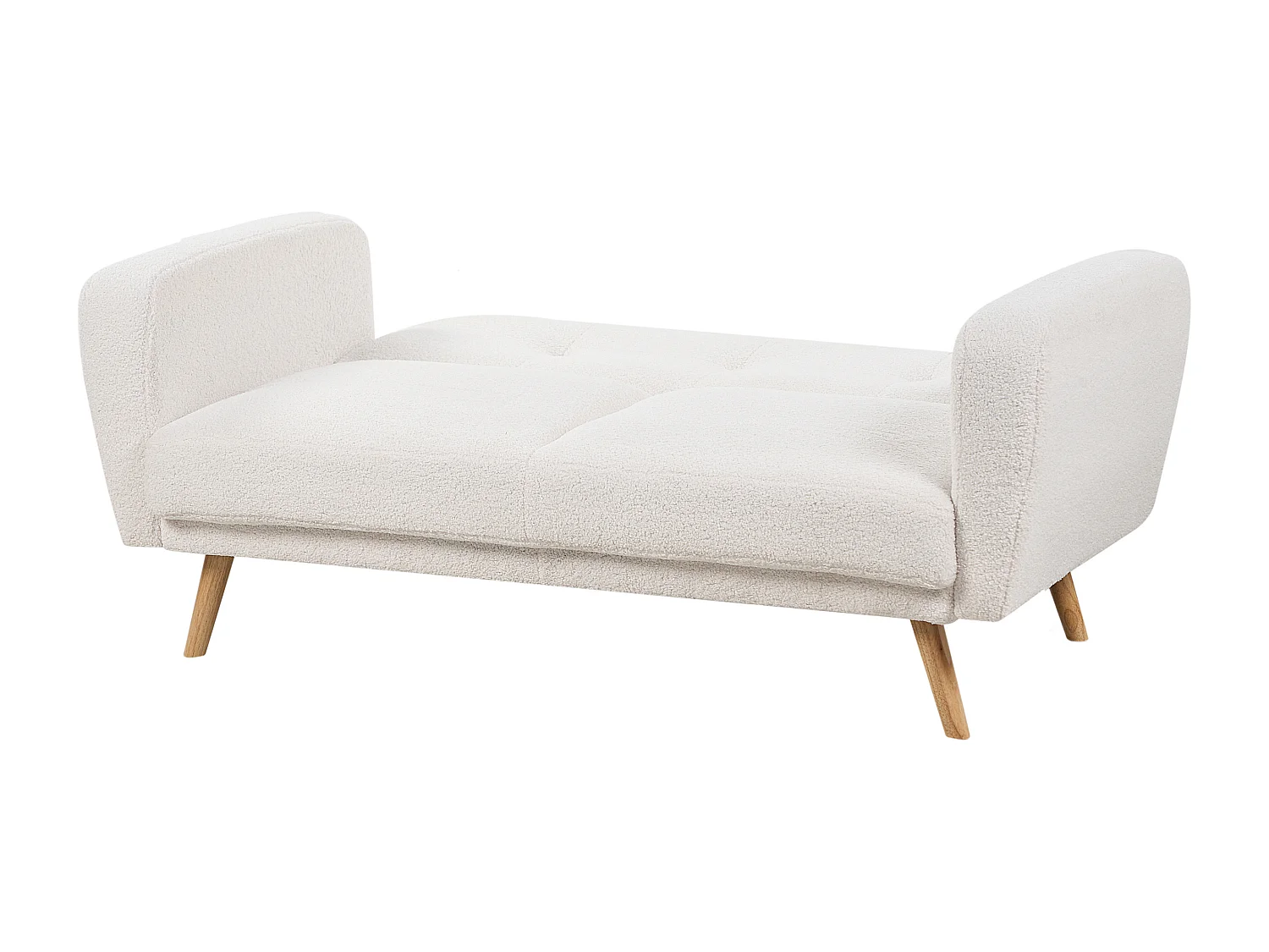 Canapé-lit 2 places FLORLI Bouclé Blanc cassé