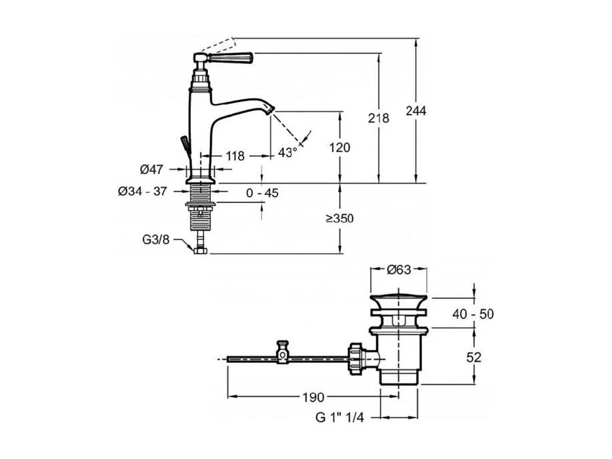 Pack console JACOB DELAFON Cléo 1890