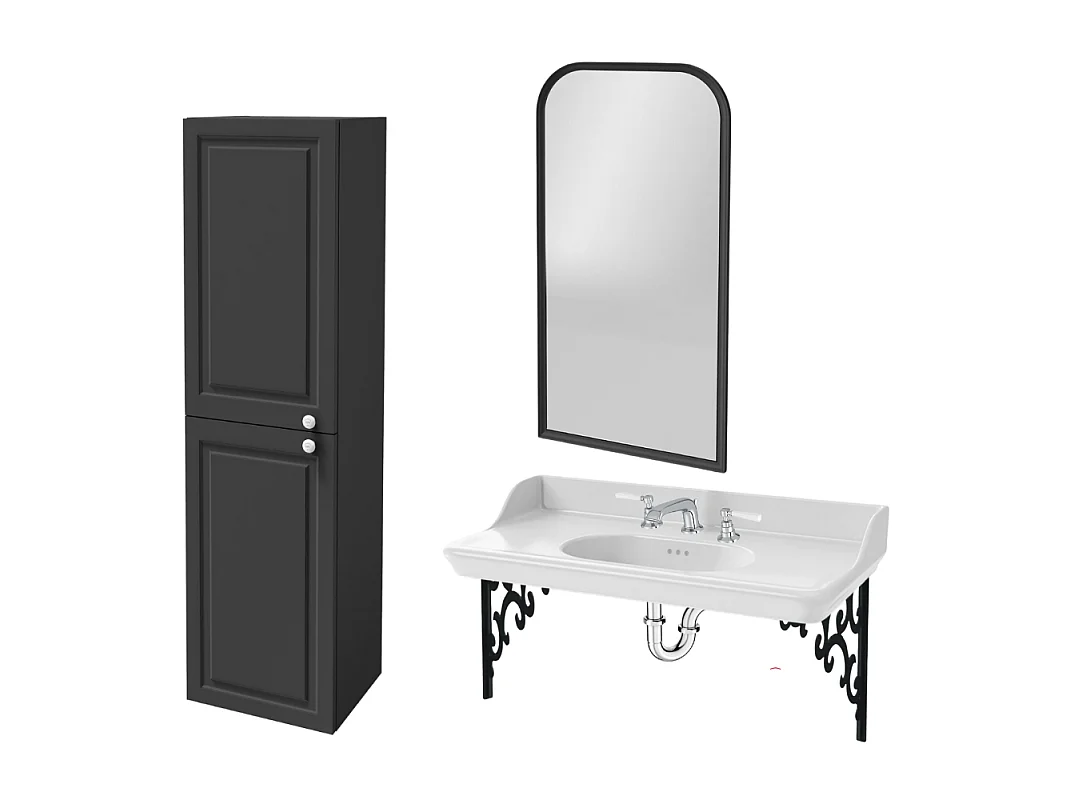 Pack plan vasque suspendu 3 trous JACOB DELAFON Cléo 1889 + colonne gauche + miroir + mélangeur poignée chromé + siphon chromé