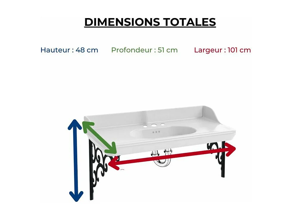 Pack plan vasque suspendu 3 trous JACOB DELAFON Cléo 1889 + colonne gauche + miroir + mélangeur poignée chromé + siphon chromé