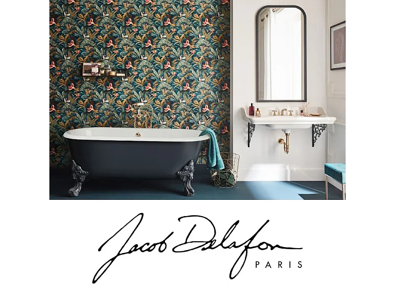 Pack plan vasque suspendu 3 trous JACOB DELAFON Cléo 1889 + miroir + siphon chromé