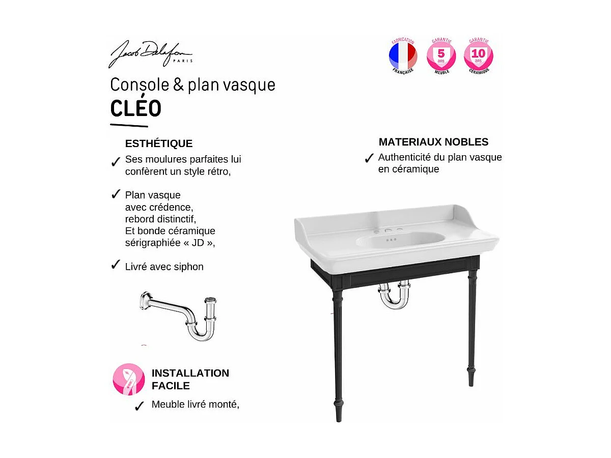 Pack console JACOB DELAFON Cléo 1889 3 trous