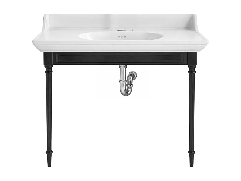 Console JACOB DELAFON Cléo 1889 avec plan vasque 3 trous + siphon chromé