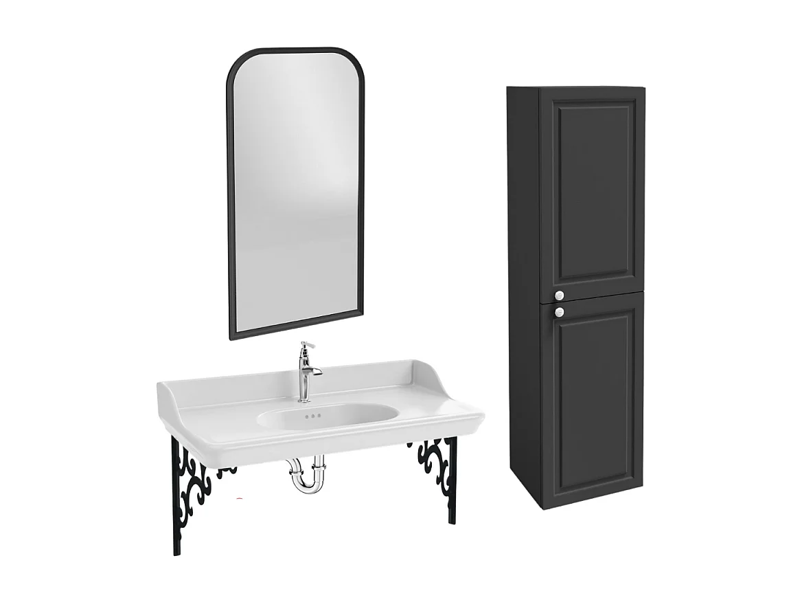 Pack plan vasque suspendu JACOB DELAFON Cléo 1889 + colonne droite + miroir + robinet chromé + siphon chromé