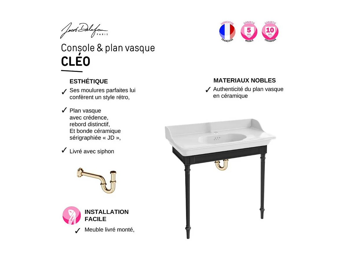Pack console JACOB DELAFON Cléo 1890