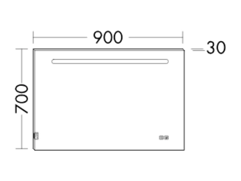 Miroir LED 90 cm BURGBAD Olena tactile et antibuée