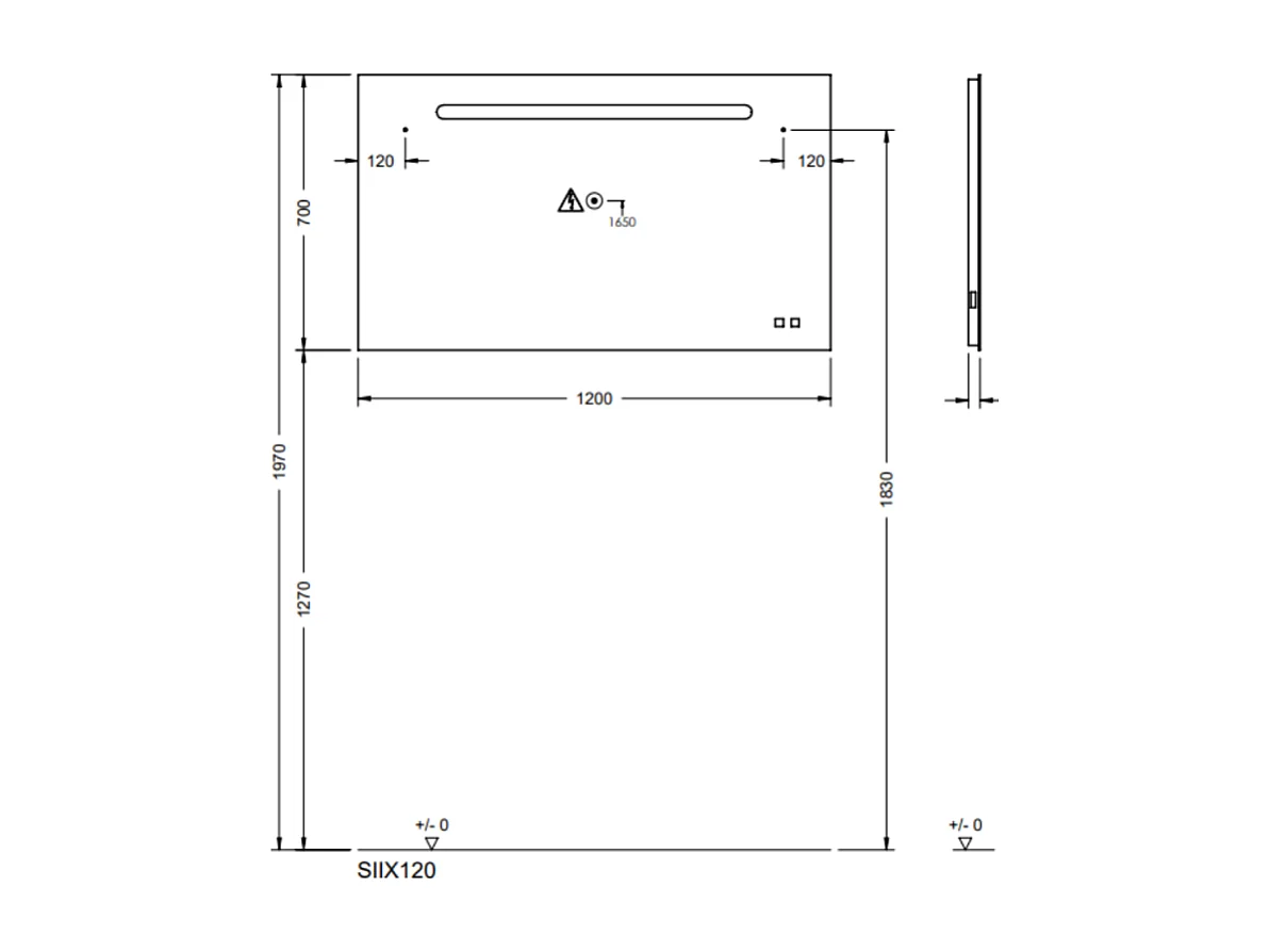 Miroir LED 120 cm BURGBAD Olena tactile et antibuée