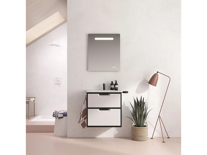 Miroir LED 60 cm BURGBAD Olena tactile et antibuée