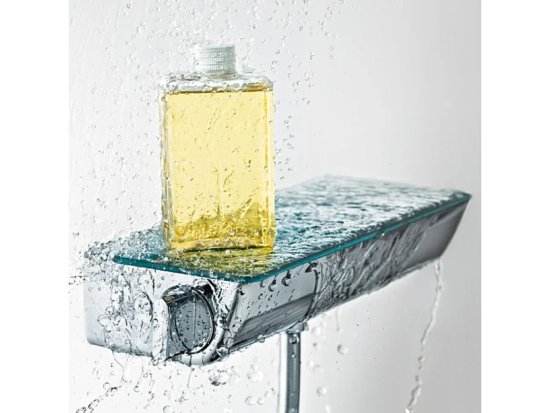 Mitigeur douche thermostatique HANSGROHE Ecostat Select EcoSmart chromé + pommeau de douche Crometta 2 jets + flexible + barre