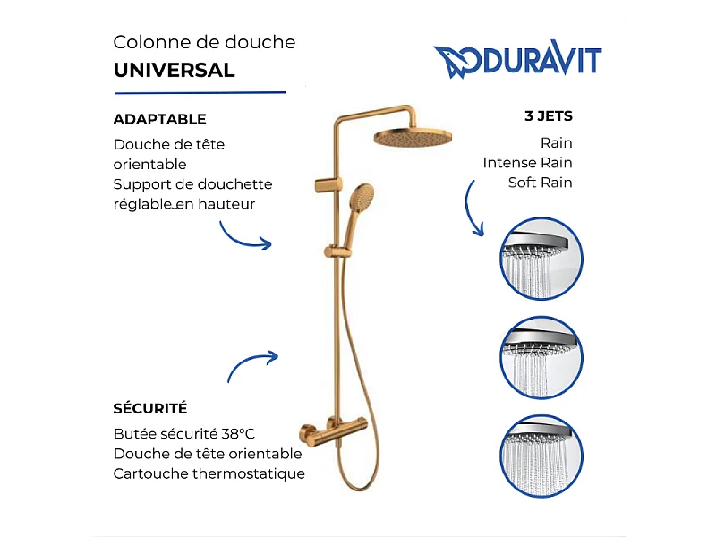 Colonne de douche thermostatique DURAVIT MinusFlow Bronze brossé