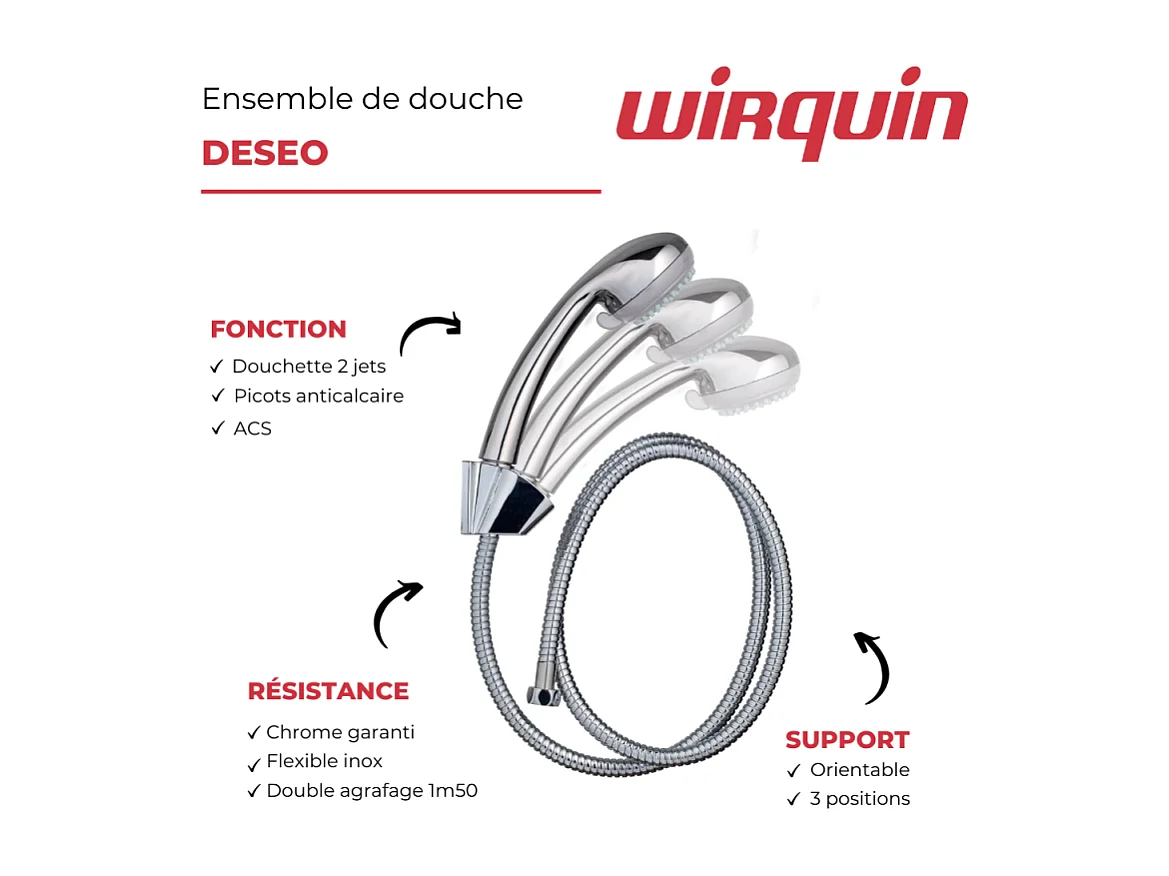 Ensemble de douche WIRQUIN Trio Deseo