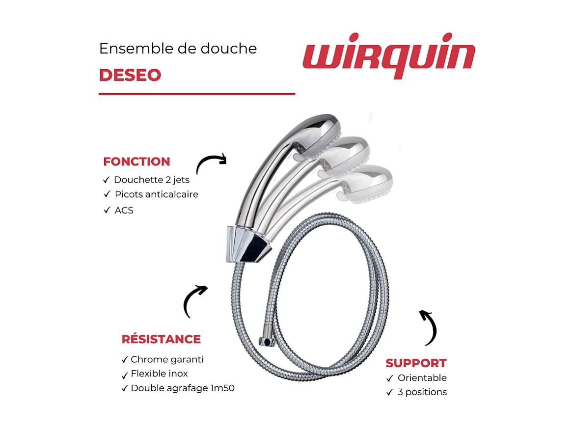 Ensemble de douche WIRQUIN Trio Deseo