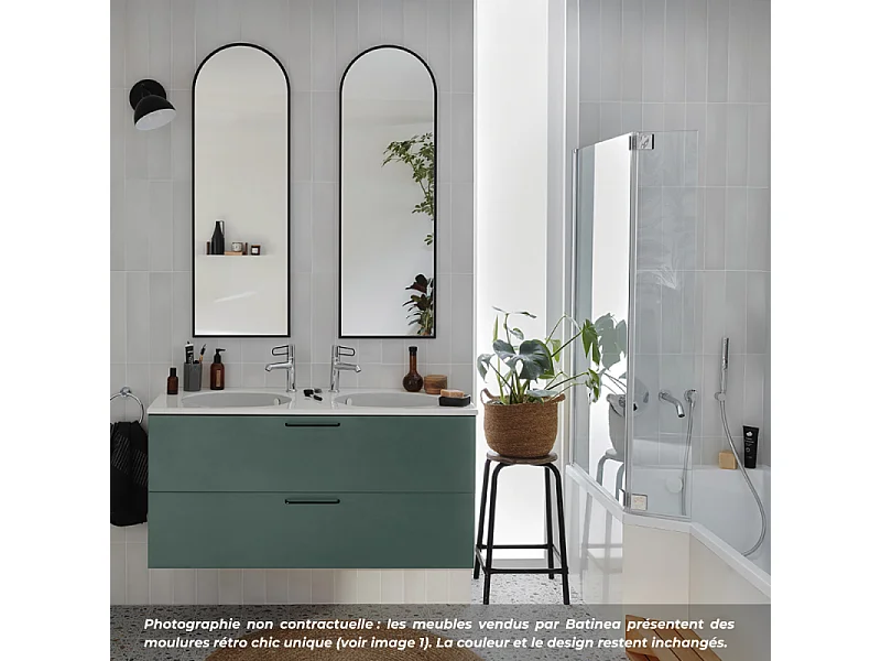 Meuble simple vasque 80 cm JACOB DE LAFON Odéon Rive Gauche vert olivier