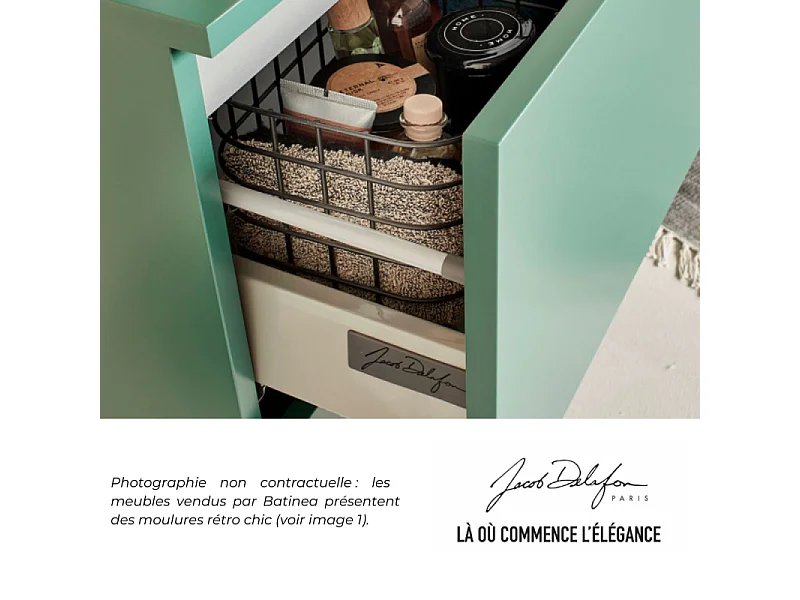 Meuble simple vasque 80 cm JACOB DE LAFON Odéon Rive Gauche vert olivier