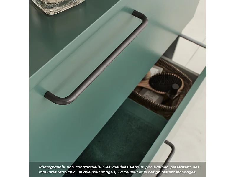 Meuble simple vasque 80 cm JACOB DE LAFON Odéon Rive Gauche vert olivier