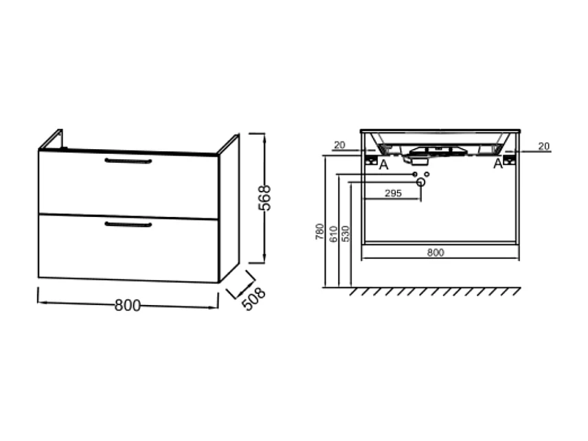 Meuble simple vasque 80 cm JACOB DE LAFON Odéon Rive Gauche vert olivier
